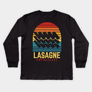 Retro Lasagne Kids Long Sleeve T-Shirt